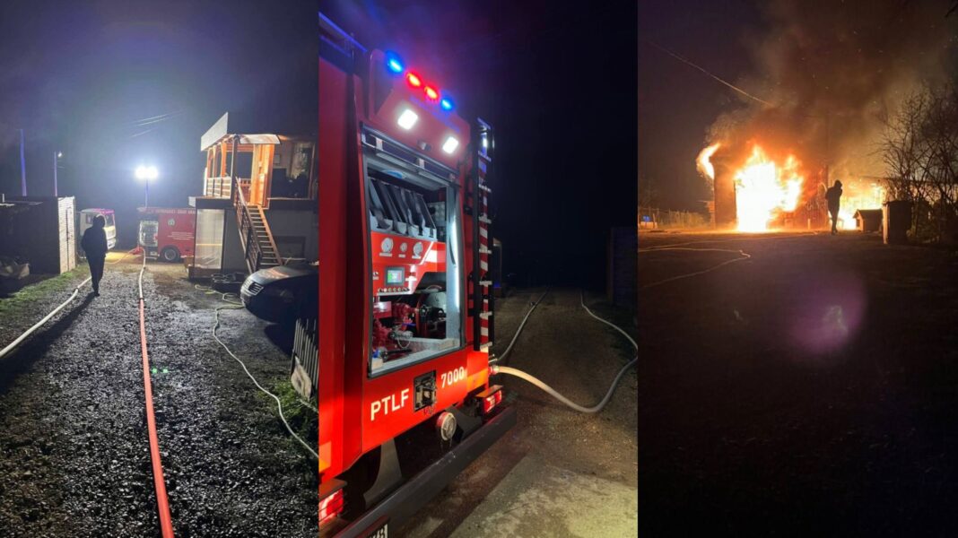 (FOTO) Veliki požar kod Gračanice: Izgorjela stolarska radionica