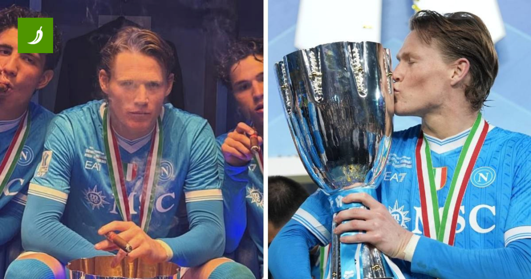 FOTO Zvijezda Napolija osvojila drugi trofej s klubom. Proslavila ga je s cigarom