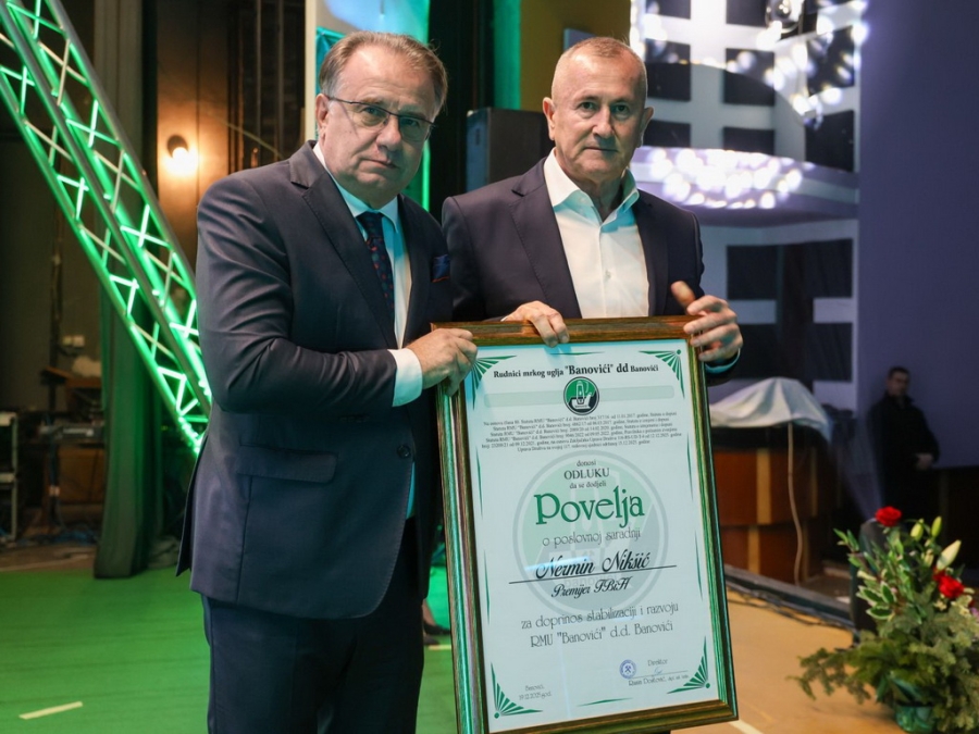 SVEČANOST POVODOM DANA RUDARA: Nikšiću dodijeljena Povelja za doprinos stabilizaciji i razvoju RMU Banovići