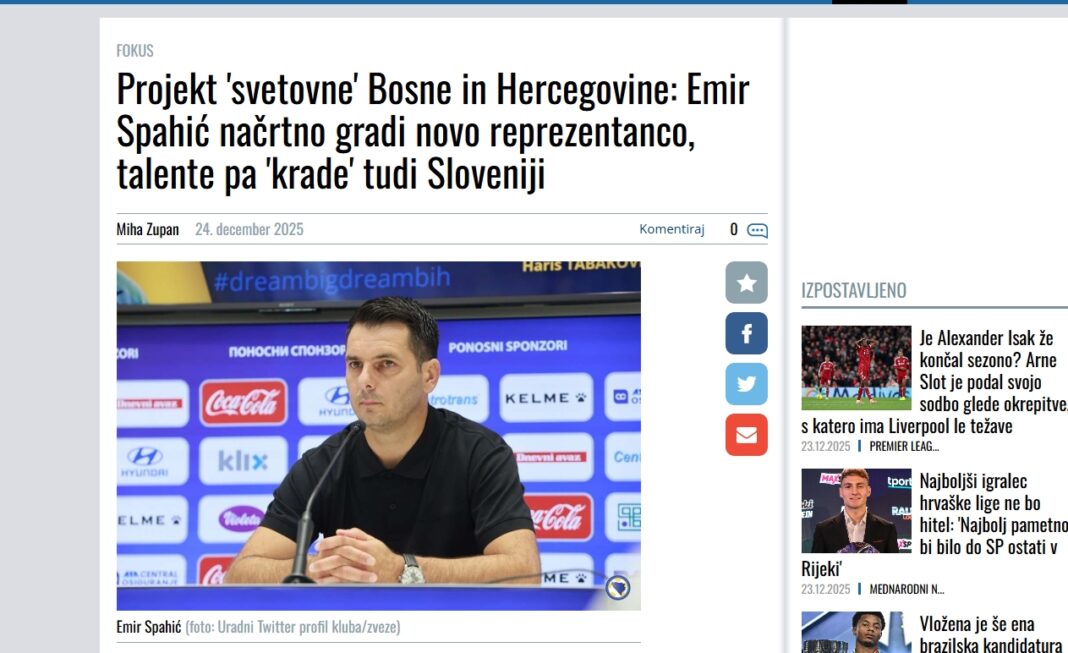 Slovenci upalili alarm: Emir Spahić nam krade još jednog talenta?