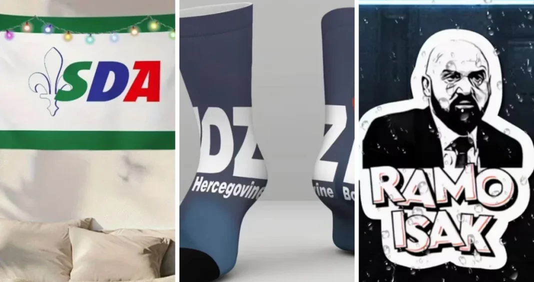 SDA tapete, HDZ čarape i stickeri sa likom Rame Isaka: “Oglašavanje” stranaka putem Temua
