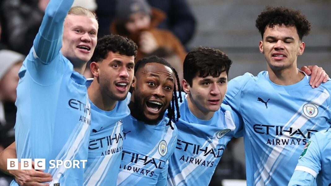 Antoine Semenyo: Novi potpisi pozdravljaju “savršeno okruženje” u Man Cityju Man City players celebrate