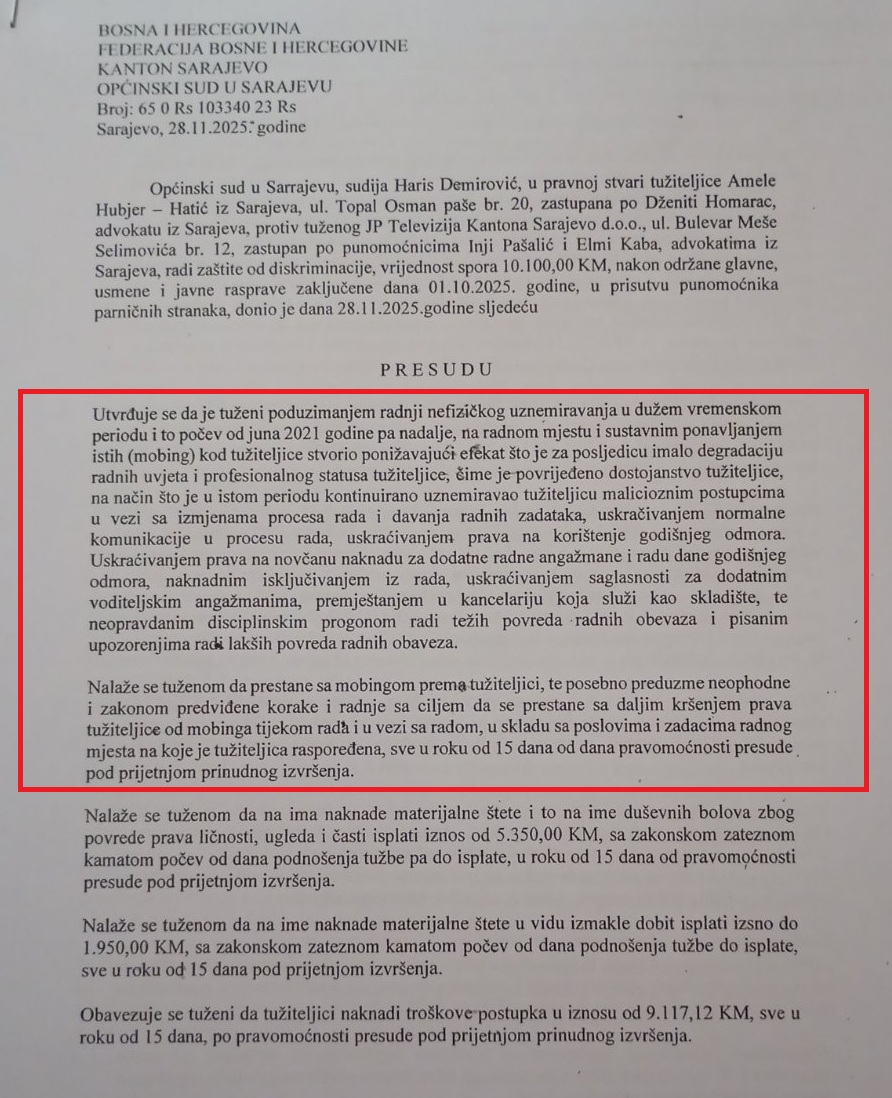 Mobing sa osmijehom: Kako je Duška Jurišić, doministrica za zaštitu ljudskih prava, brutalno kršila prava radnika TVSA – Istraga .ba