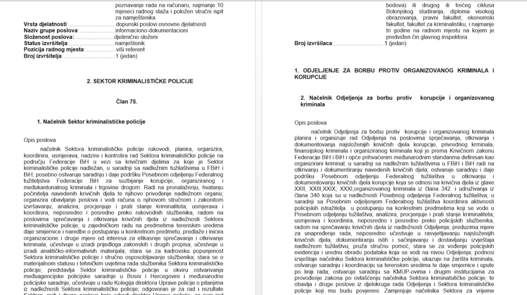 Novi “manevar” ministra Isaka da bi zadržao kontrolu nad FUP-om: Hitno promijenjen Pravilnik da bi se činovao inspektor Sinanović koji će rukovoditi FUP-om. Istovremeno, konkurs za direktora i zamjenika direktora bit će stopiran preko Policijskog odbora!