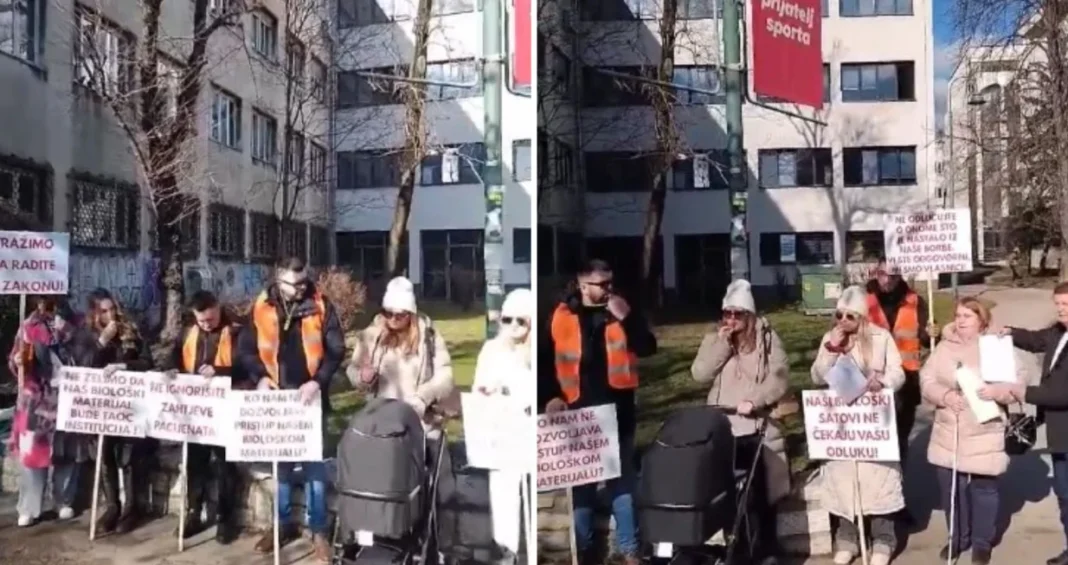 Pacijenti stigli na protest ispred zgrade Ministarstva zdravstva FBiH: Ovo su njihovi zahtjevi