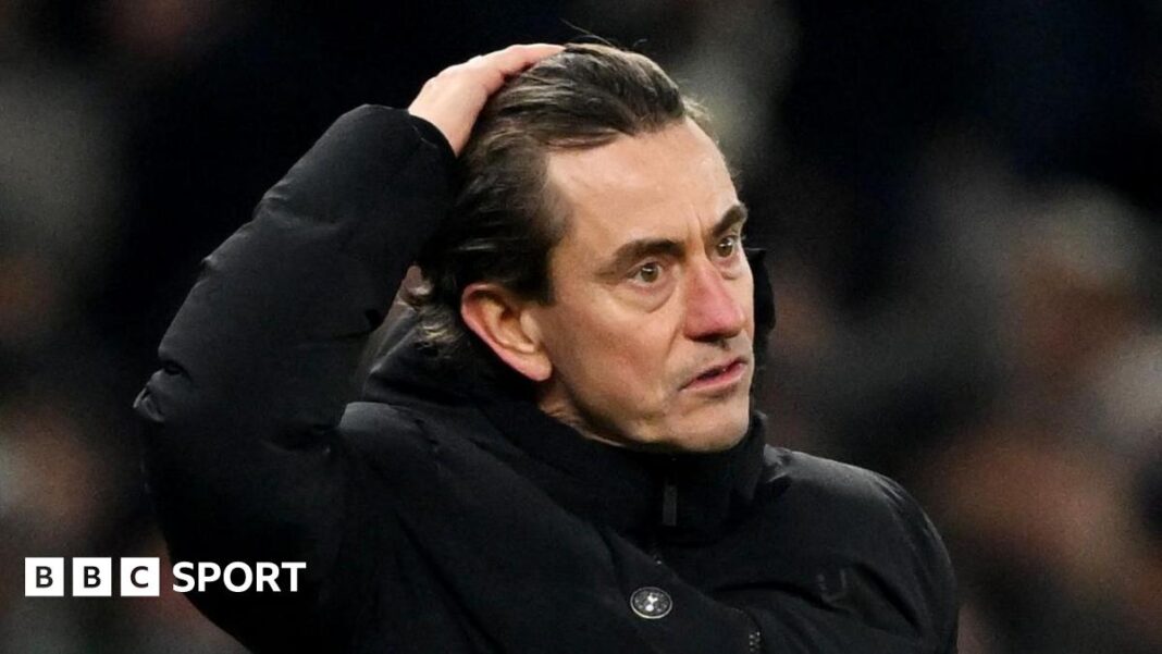 Thomas Frank: Koliko dugo glavni trener Spursa može preživjeti nakon poraza FA kupa od Aston Ville? Spurs head coach Thomas Frank with his hand on his head