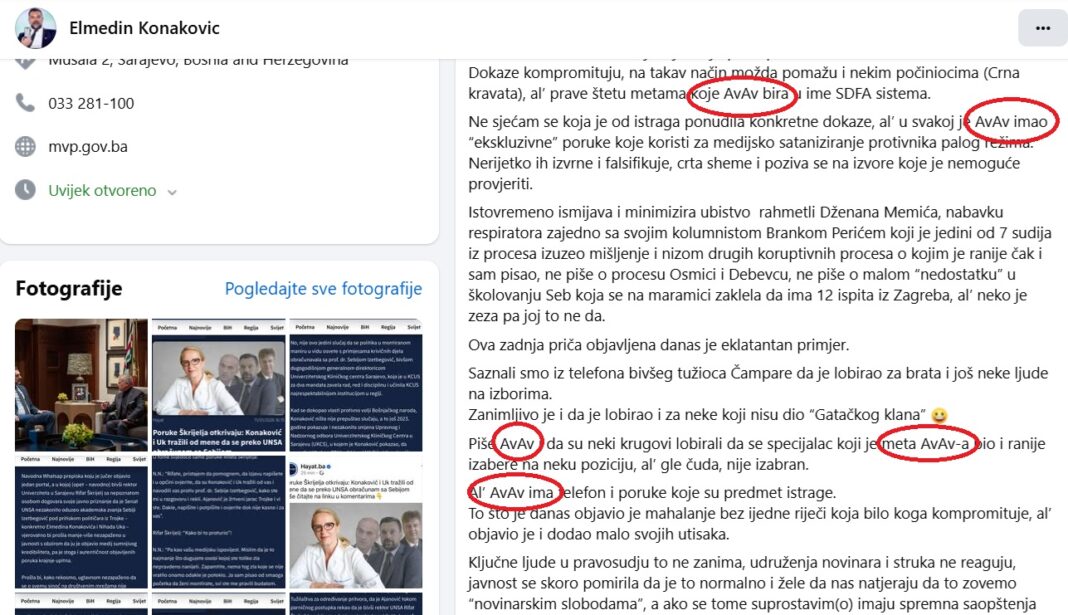 Zašto Faću treba pustiti iz pritvora: Kad zastupnica Seka i ministar Dino vrše digitalno nasilje – Istraga .ba