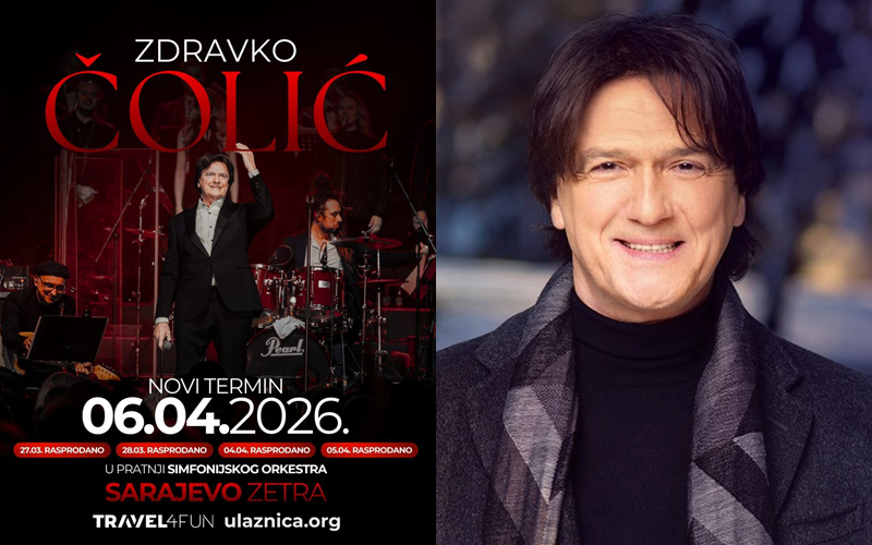 Zdravko Čolić zakazao i peti koncert u Zetri, ovaj put 6. aprila za dan Grada Sarajeva Zdravko Čolić zakazao i peti koncert u Zetri, ovaj put 6. aprila za dan Grada Sarajeva