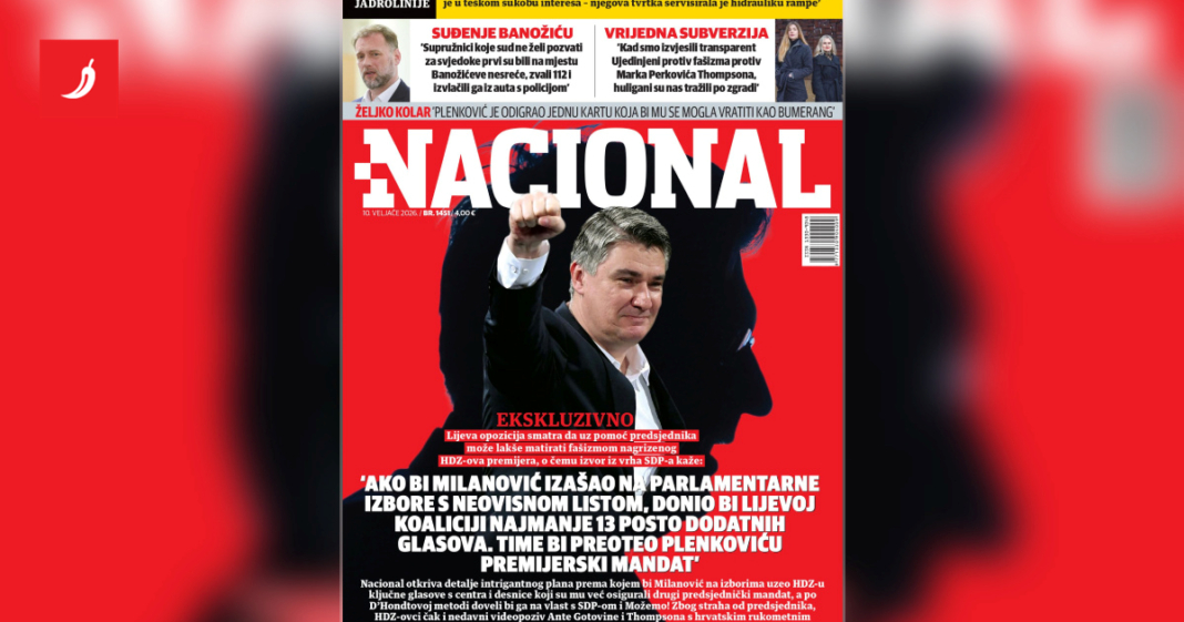 Nacional: Milanovićeva lista mogla bi odlučiti izbore 2028.