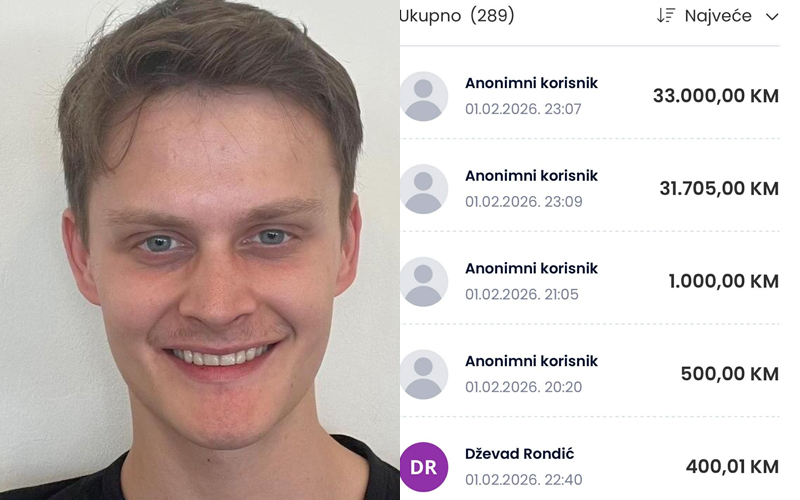 Neko za liječenje Dževada Fuške (24) anonimno uplatio 64.000 KM