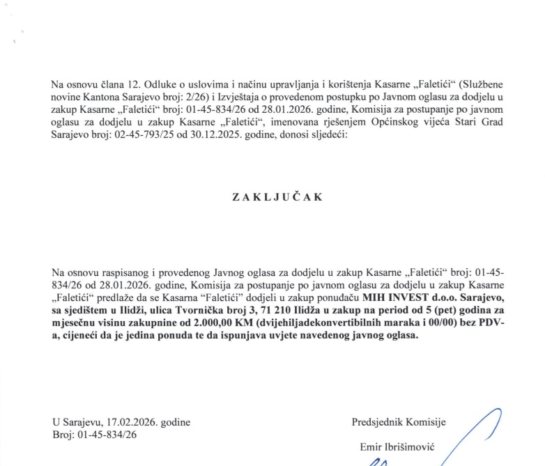Otkrivamo detalje ugovora s Općinom Stari Grad: Kasarna Faletići daje se pod petogodišnji zakup milioneru iz Crne Gore – Istraga .ba
