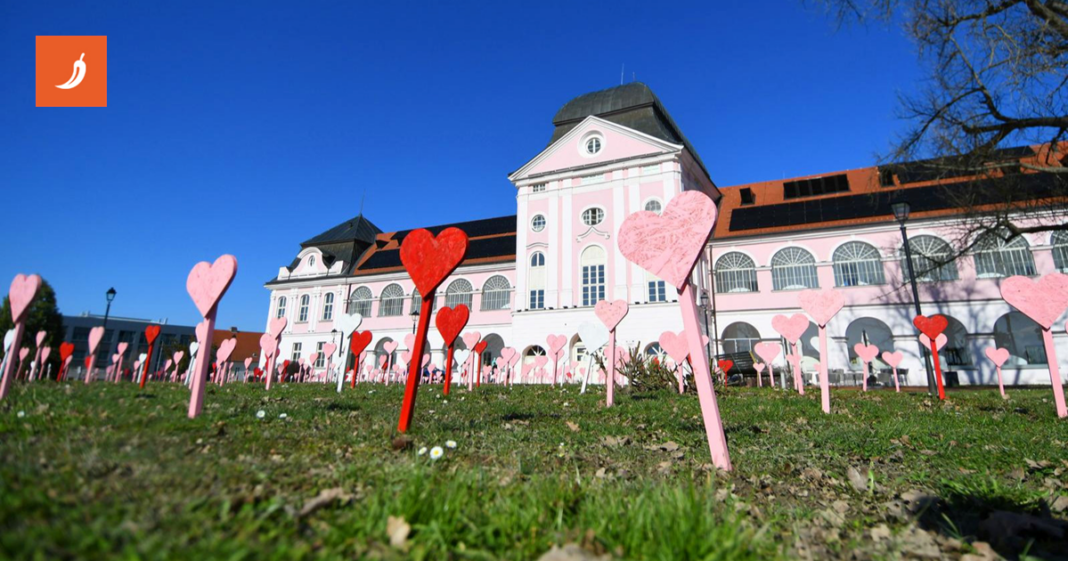 VIDEO Ispred dvorca Pejačević u Virovitici osvanulo tisuću srca