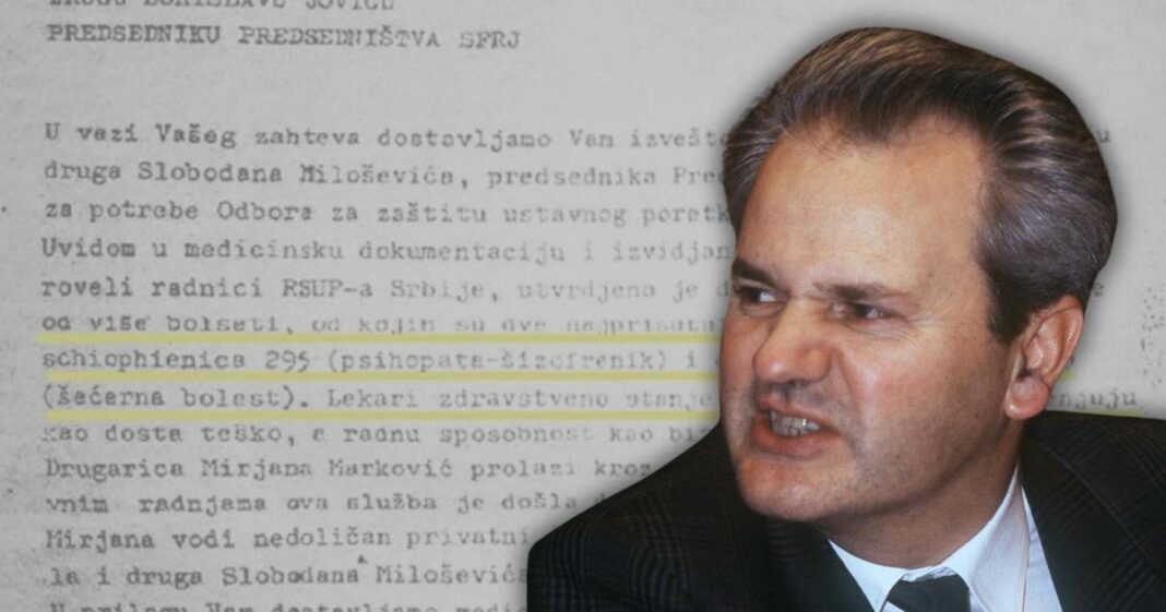 Tajni dokument otkriva: Slobodan Milošević je bio psihički bolesnik Tajni dokument otkriva: Slobodan Milošević je bio psihički bolesnik