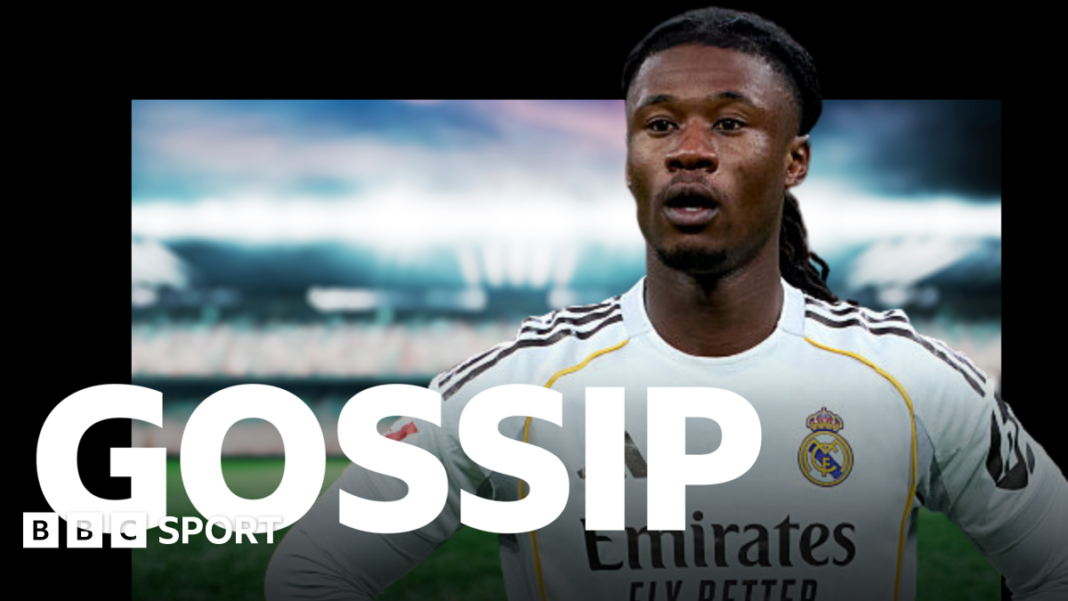 Fudbalski tračevi: Camavinga, Lukeba, Wharton, El Mala, Brandt, Anderson Eduardo Camavinga on a BBC Sport gossip template