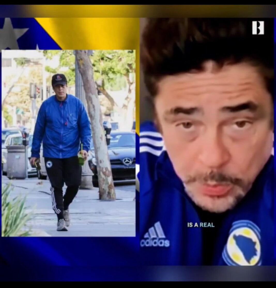 KAKAV KRALJ: Oscarovac Benicio Del Toro u trenirci reprezentacije Bosne i Hercegovine. Evo zašto KAKAV KRALJ: Oscarovac Benicio Del Toro u trenirci reprezentacije Bosne i Hercegovine. Evo zašto