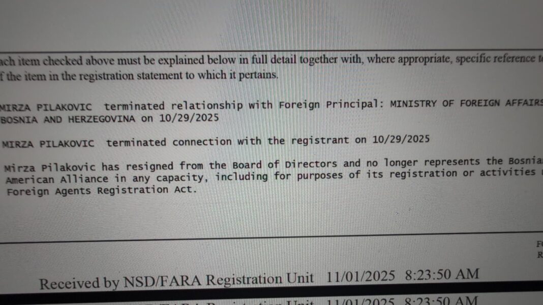 Krah Konakovićevog američkog „lobiranja“: Mirza Pilaković u oktobru 2025. prekinuo saradnju sa MVP; za RS u Washingtonu lobira Jonathan Moore, bivši šef Misije OSCE-a u BiH – Istraga .ba