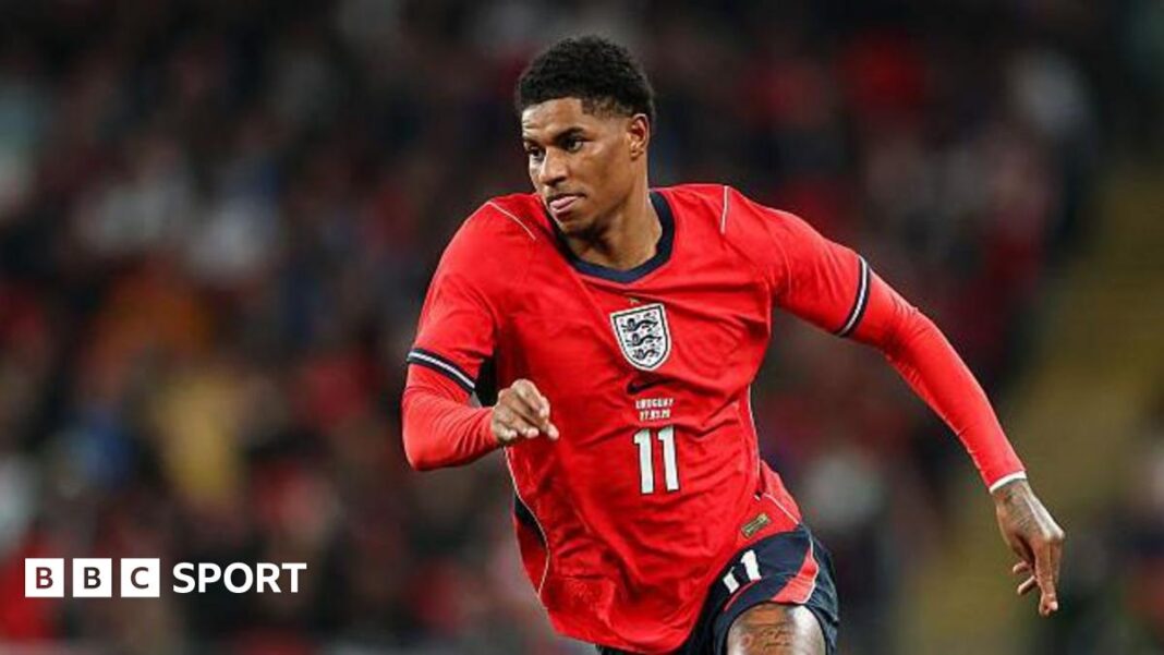 Ocene igrača Engleske: Koji su igrači impresionirali u prijateljskom meču sa Urugvajem? Marcus Rashford at Wembley in England