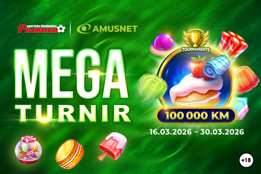 PROMO/ Nagradni fond od 100.000 KM: Sudjeluj u Amusnet Mega turniru u Premier kladionici! PROMO/ Nagradni fond od 100.000 KM: Sudjeluj u Amusnet Mega turniru u Premier kladionici!