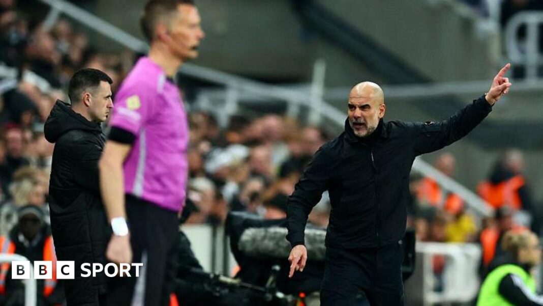Pep Guardiola: Šef Manchester Cityja suočava se s isključenjem na dvije utakmice Pep Guardiola reacts angrily during the FA Cup