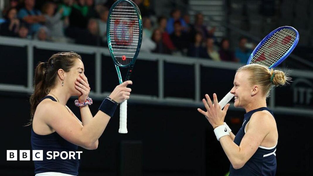 Billie Jean King Cup: Dart i Burrage šalju GB u finale Jodie Burrage (left) and Harriet Dart (right) celebrate their win over Australia