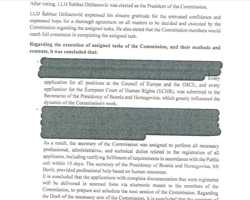 Izvještaj cenzurisan na 14 stranica: Kako je MVP BiH kompromitovalo izbor sudije ESLJP i osramotilo državu pred Vijećem Evrope – Istraga .ba Izvještaj cenzurisan na 14 stranica: Kako je MVP BiH kompromitovalo izbor sudije ESLJP i osramotilo državu pred Vijećem Evrope - Istraga .ba