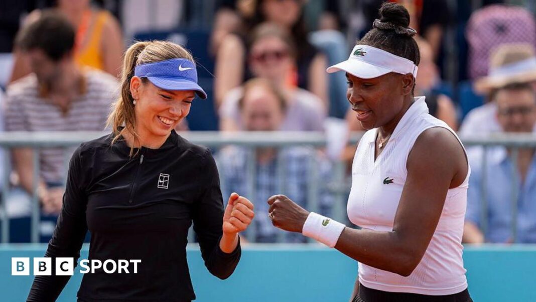 Madrid Open: Katie Boulter udružuje se sa ‘apsolutnom ikonom’ Venus Williams Katie Boulter and Venus Williams fist bump