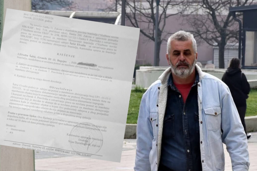 Živi od boračkog dodatka, tražio pomoć za krov pa dobio odbijenicu: Slučaj borca Armije BiH Dine Šabića iznenadio javnost Živi od boračkog dodatka, tražio pomoć za krov pa dobio odbijenicu: Slučaj borca Armije BiH Dine Šabića šokirao javnost