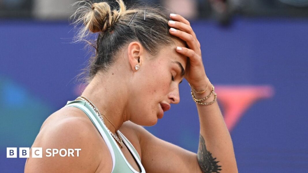 Italian Open: Aryna Sabalenka izgubila od Sorane Cirstea u trećem kolu, Jasmine Paolini van snage Aryna Sabalenka reacts to a missed point during her loss to Sorana Cirstea at the Italian Open