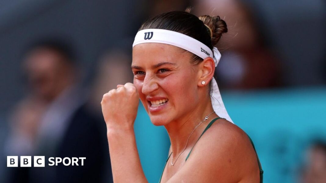 Madrid Open: Marta Kostyuk pobedila Mirru Andreevu za prvu WTA 1000 titulu Marta Kostyuk clenches a fist