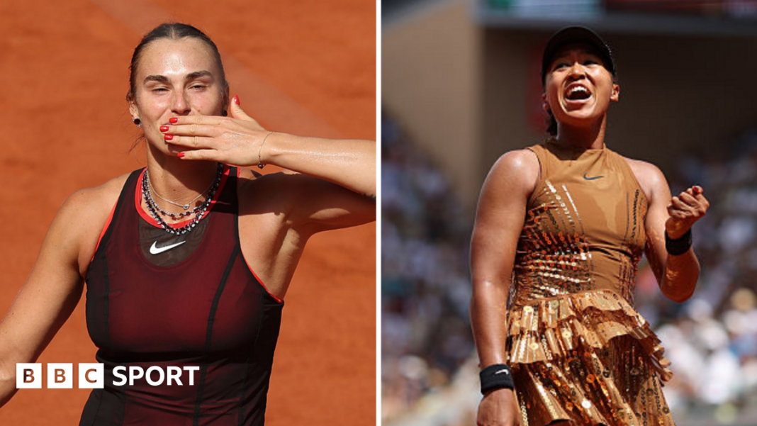 Rezultati French Opena 2026: Aryna Sabalenka izjednačila u finalu protiv Naomi Osake Aryna Sabalenka and Naomi Osaka in a split picture