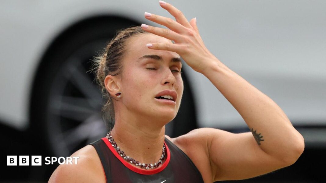 Berlin Open: Aryna Sabalenka je pobijedila Jessica Pegula nakon što je izgubila treći set sa 6-0 Aryna Sabalenka reacts with disappointment during her Berlin Open defeat by Jessica Pegul
