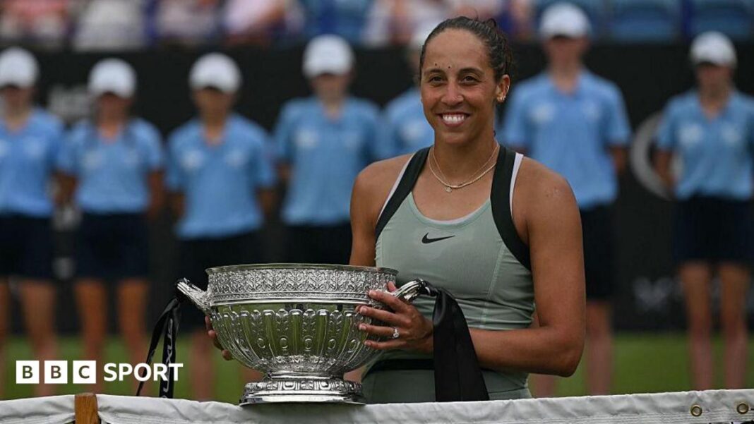 Eastbourne 2026: Madison Keys osigurala treću titulu pobjedom nad Tatjanom Marijom Madison Keys holds Eastbourne trophy at net