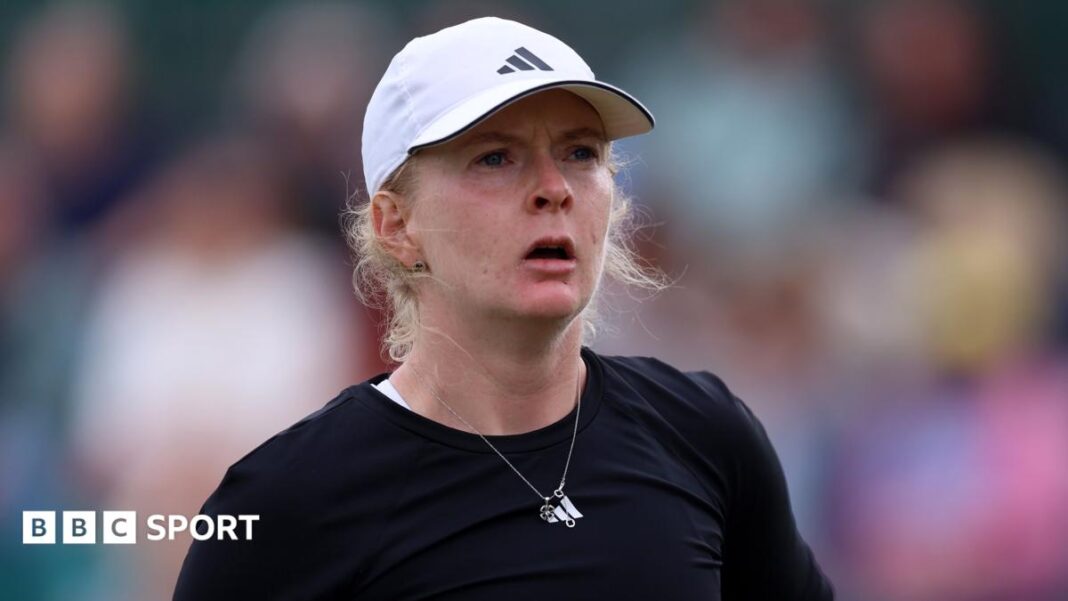 Nottingham Open: Francesca Jones propušta dvije meč lopte u porazu od Talije Gibson Francesca Jones reacts to a point