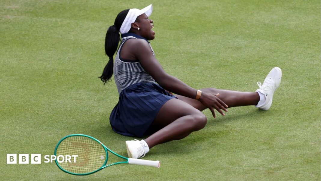 Serena Williams: Kampanja američke kraljice u nedoumici nakon povrede Viktorije Mboko Victoria Mboko of Canada slips on court against Karolina Pliskova of Czechia