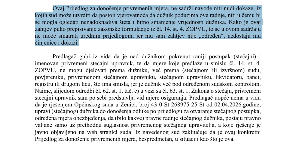 Sud po službenoj dužnosti odgodio odluku o stečaju Željezare: Prijedlog Vlade FBiH „neuredan“ i „bespredmetan“, konačna odluka o vanrednoj upravi tek slijedi – Istraga .ba Sud po službenoj dužnosti odgodio odluku o stečaju Željezare: Prijedlog Vlade FBiH „neuredan“ i „bespredmetan“, konačna odluka o vanrednoj upravi tek slijedi - Istraga .ba