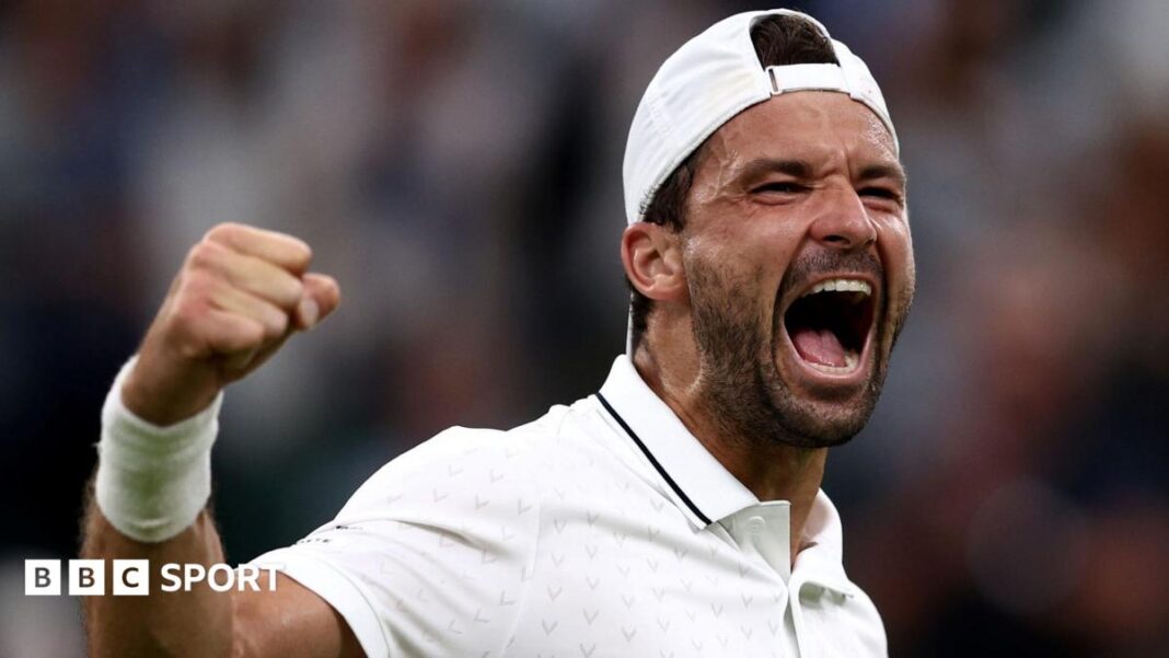 Rezultati Wimbledona 2026: Grigor Dimitrov pobijedio 15. nosioca Jakuba Mensika i produžio emocionalni povratak Grigor Dimitrov punches the air in celebration after beating Jakub Mensik at Wimbledon