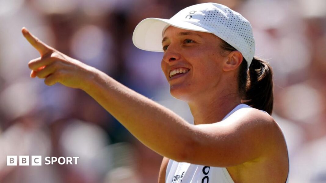 Rezultati Wimbledona 2026: Iga Switek nastavlja odbranu titule dominantnom pobjedom nad Karolinom Pliškovom Iga Swiatek celebrates winning her second-round match against Karolina Pliskova
