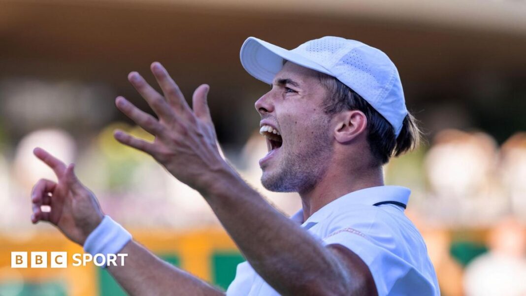 Wimbledon 2026: Artur Feri protiv Grigora Dimitrova na centralnom terenu za plasman u četvrtfinale Arthur Fery celebrates beating Zizou Bergs in the Wimbledon third round