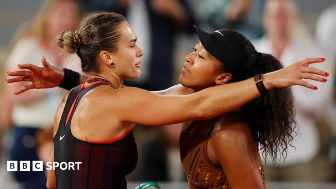 Wimbledon 2026: Aryna Sabalenka igra protiv Naomi Osake u četvrtom kolu blockbustera Aryna Sabalenka and Naomi Osaka hug after French Open match
