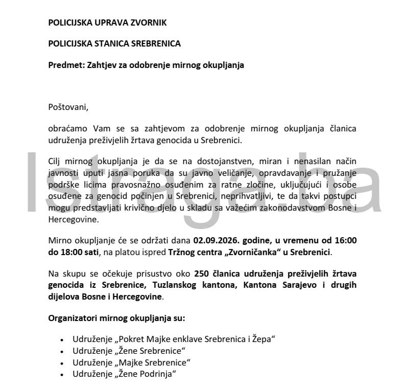 Protiv veličanja zločinaca: Preživjele žrtve genocida u srijedu organizuju skup u centru Srebrenice – Istraga .ba Protiv veličanja zločinaca: Preživjele žrtve genocida u srijedu organizuju skup u centru Srebrenice - Istraga .ba