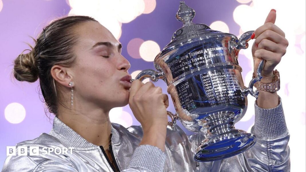 US Open 2026: Datumi, raspored, izvlačenje i kako pratiti na BBC-ju Aryna Sabalenka kisses the trophy after winning the 2025 US Open