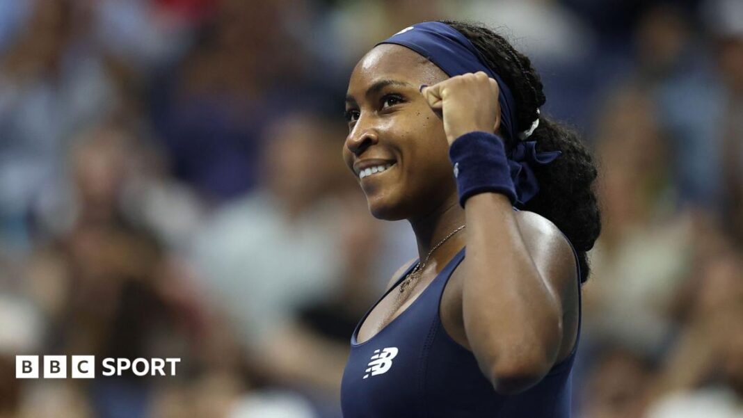 US Open 2026: Coco Gauff demonstrira u pobjedi u New Yorku nad Zeynep Sonmez kako je njen podmlađeni servis postao oružje Coco Gauff celebrates winning her first-round match at the 2026 US Open